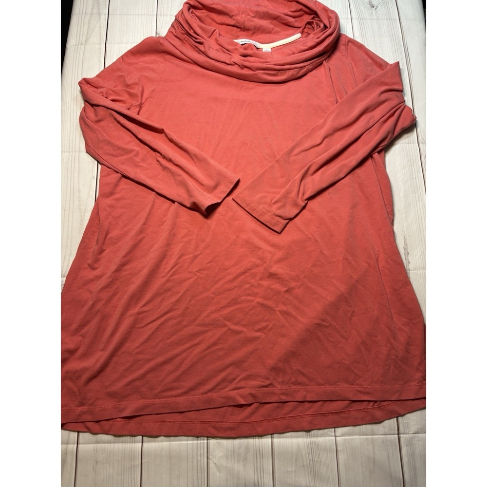 Isaac Mizrahi Live Peach Turtle Neck Mock Top Size 1X